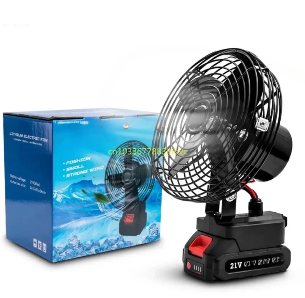 پنکه شارژی 21 ولت فلزی lithium electric fan